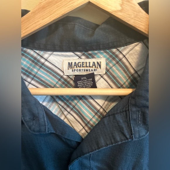 Magellan Sportswear | Navy Blue Button-Up Shirt, Men’s XXL - Picture 4 of 7